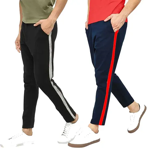 Trendy Cotton Regular Track Pants For Men Pack of 2