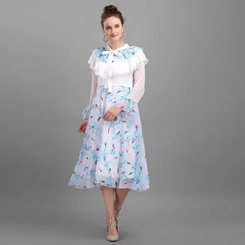 Fancy Georgette Printed Dress for Women