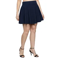 Women Flared Navy Blue Skirt-thumb3