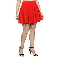 Women Flared Red Skirt-thumb3