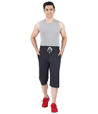 FEEL TRACK Men's Regular Fit Three Fourth Capri (Pack of 1) (GG_404_3/4_Charcoal-S)-thumb3