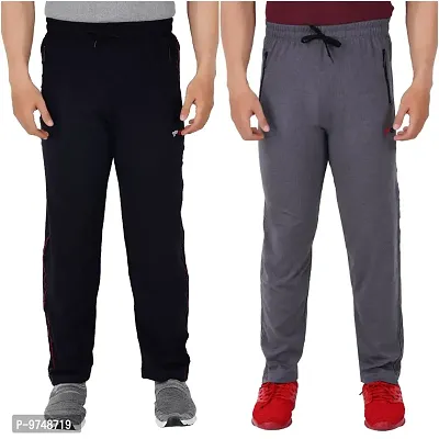 Men's Regular Fit Track Pants (Pack of 2) (GG_ 606_Pant-New_Navy_Grey-XL)