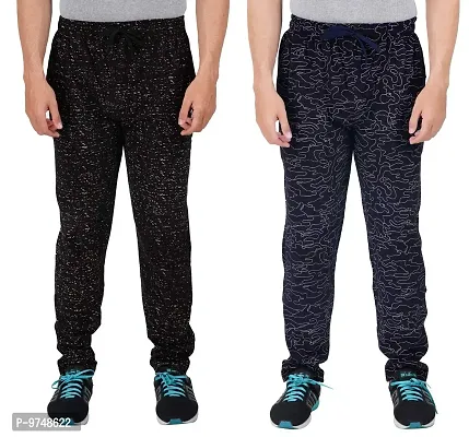 Men's Regular Fit Printed Track Pants (Pack of 2) (GG_Pant_P3_Black_P2_Navy-L)-thumb0