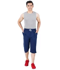 FEEL TRACK Men's Regular Fit Three Fourth Capri (Pack of 1) (GG_101_3/4_Blue-S)-thumb3