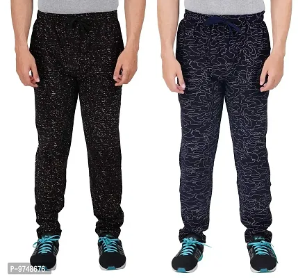 Men's Regular Fit Printed Track Pants (Pack of 2) (GG_Pant_P3_Black_P2_Navy-M)-thumb0