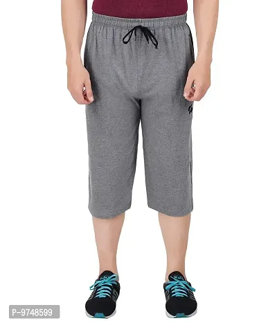 FEEL TRACK Men's Regular Fit Three Fourth Capri (Pack of 1) (GG_404_3/4_Gray-M)