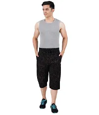 FEEL TRACK Men's Regular Fit Three Fourth Capri (Pack of 2) (GG_3/4_909_Gray_P3_Black-XL)-thumb4