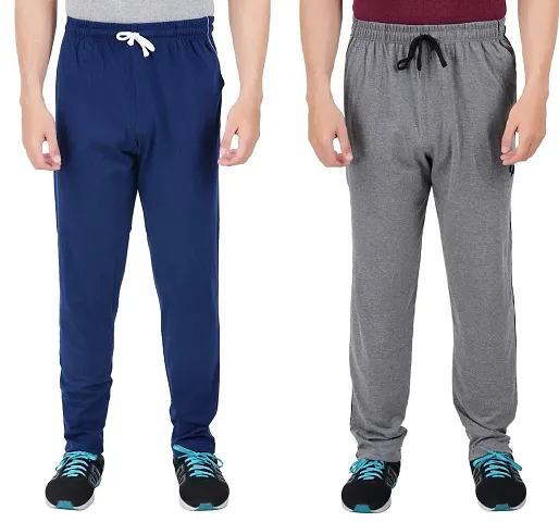 True Man Mens Mens Lycra Stretchable Regular Fit Track Pant Lower Payjama (Pack Of 2)