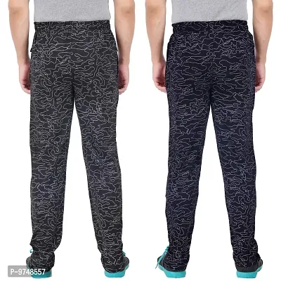 Men's Regular Fit Printed Track Pants (Pack of 2) (G.G_P2_Pant_Black_Navy Medium)-thumb2