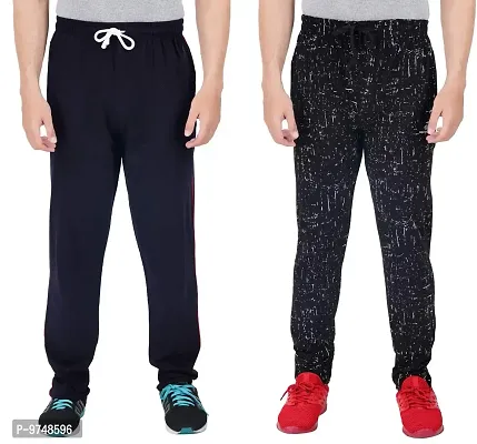 Men's Regular Fit Printed Track Pants (Pack of 2) (GG_Pant_404_Navy_P4_BLACK-2XL)