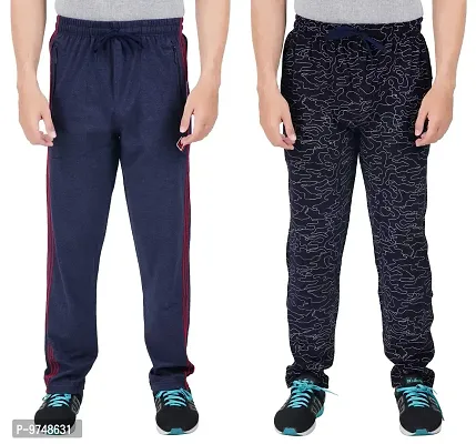 Men's Regular Fit Printed Track Pants (Pack of 2) (GG_Pant_909_Navy_P2_Navy-S)