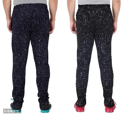 Men's Regular Fit Printed Track Pants (Pack of 2) (GG_Pant_P3_Navy_P4_BLACKK Medium)-thumb2