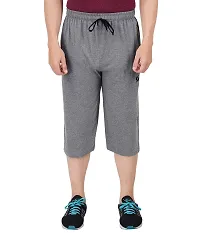 FEEL TRACK Men's Regular Fit Three Fourth Capri (Pack of 2) (GG_3/4_404_Gray_P2_BLACK-2XL)-thumb3