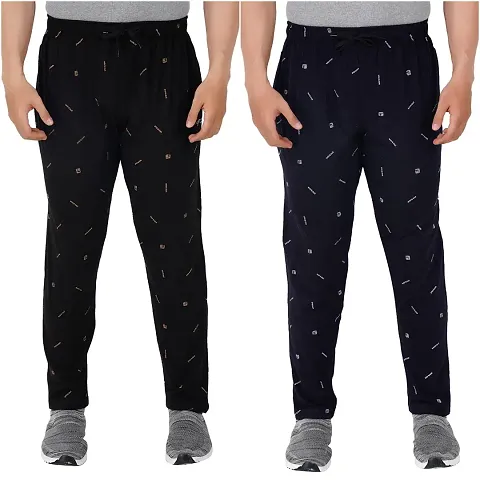 Men's Regular Fit Track Pants (Pack of 2) (GG_ P6_Pant-New_Black_NAVY-3XL)