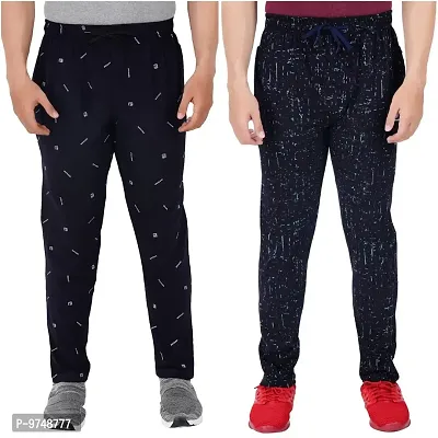 Men's Regular Fit Printed Track Pants-thumb0