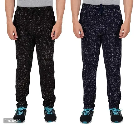 Men's Regular Fit Printed Track Pants (Pack of 2) (GG_P3_Pant_Navy_Black-XL)-thumb0