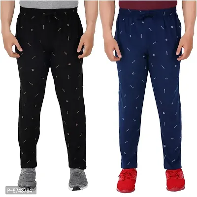 Men's Regular Fit Printed Track Pants (Pack of 2) (GG_ P6_Pant-New_Black_Blue-M)-thumb0