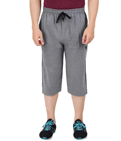 FEEL TRACK Men's Regular Fit Three Fourth Capri (Pack of 1) (GG_909_3/4_Gray-XL)