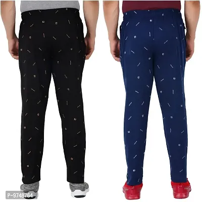 Men's Regular Fit Printed Track Pants (Pack of 2) (GG_ P6_Pant-New_Black_Blue-M)-thumb2