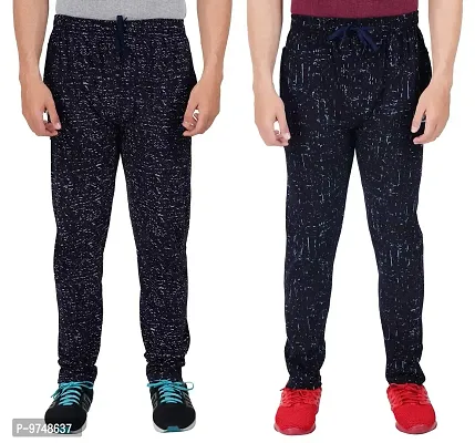 Men's Regular Fit Printed Track Pants (Pack of 2) (GG_Pant_P3_Navy_P4_Navy-XL)