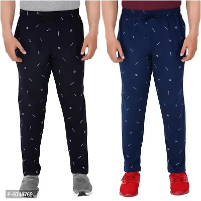 Men's Regular Fit Printed Track Pants (Pack of 2) (GG_ P6_Pant-New_Navy_BLUE-3XL)