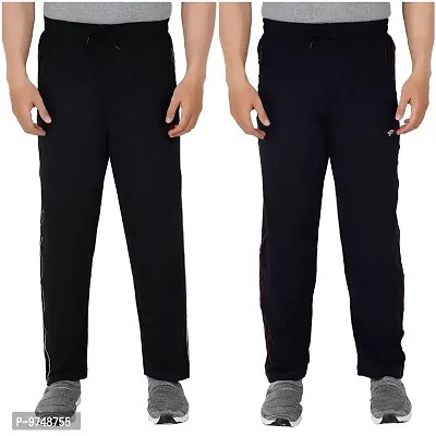 Men's Regular Fit Track Pants (Pack of 2) (GG_ 606_Pant-New_Black_NAVY-2XL)