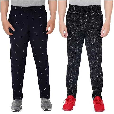 Men's Regular Fit Track Pants (Pack of 2) (GG_Pant_P6_Navy_P4_BLACK-2XL)