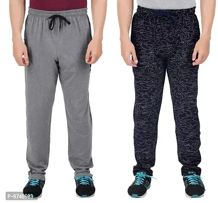 Men's Regular Fit Printed Track Pants (Pack of 2) (GG_Pant_404_Gray_P2_Navy-S)