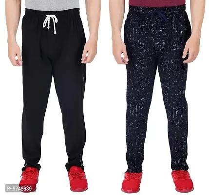 Men's Regular Fit Printed Track Pants (Pack of 2) (GG_Pant_404_Black_P4_NAVY-3XL)