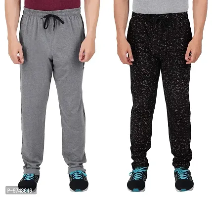 Men's Regular Fit Printed Track Pants (Pack of 2) (GG_Pant_404_Gray_P3_Black-L)-thumb0