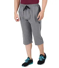 FEEL TRACK Men's Regular Fit Three Fourth Capri (Pack of 1) (GG_101_3/4_Gray-S)-thumb2