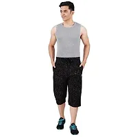 FEEL TRACK Men's Regular Fit Three Fourth Capri (Pack of 2) (GG_3/4_P3_Black_P4_Black-L)-thumb4