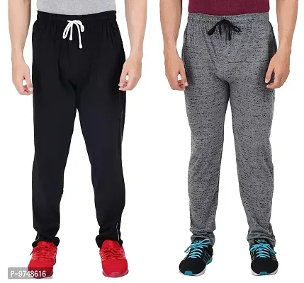 Men's Regular Fit Printed Track Pants (Pack of 2) (GG_Pant_404_Black_P3_Gray-XL)