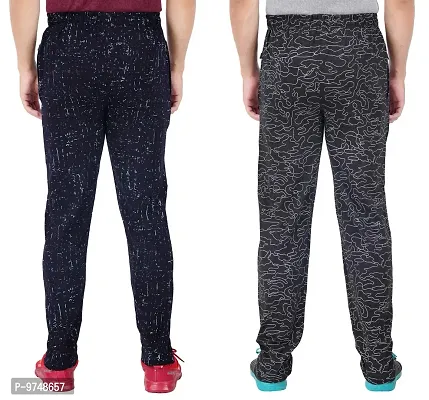 Men's Regular Fit Printed Track Pants (Pack of 2) (GG_Pant_P4_Navy_P2_BLACKK Medium)-thumb2