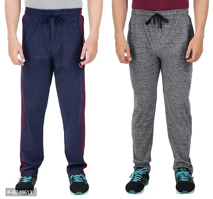 Men's Regular Fit Printed Track Pants (Pack of 2) (GG_Pant_909_Navy_P3_Gray-XL)