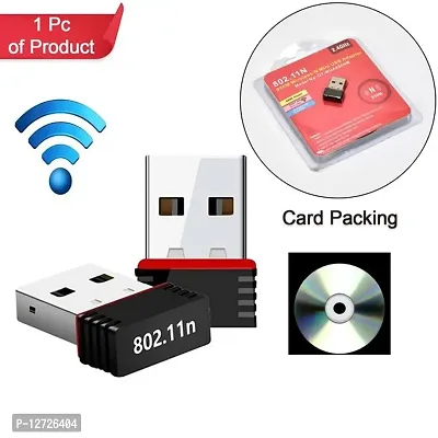 Wi-Fi Receiver Wireless Mini Wi-Fi Network Adapter with Driver Cd For Computer  Laptop And Etc Device Use-thumb0