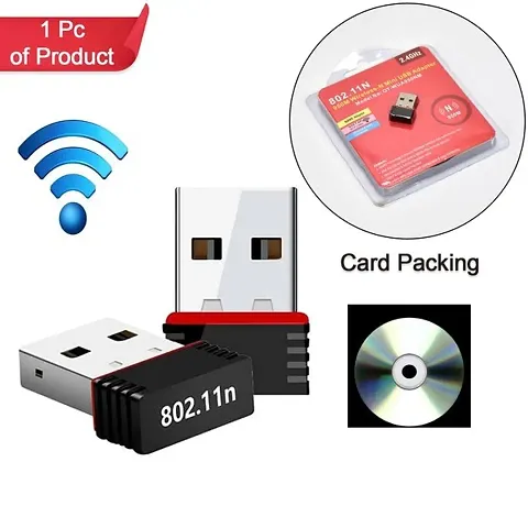 Wi-Fi Receiver Wireless Mini Wi-Fi Network Adapter with Driver Cd For Computer  Laptop And Etc Device Use