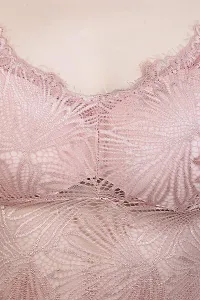 SHOPPY VILLA Padded Bralette Bra for Women?s Lace Camisole Crop Top, Pink Free Size (28 to 34)-thumb4