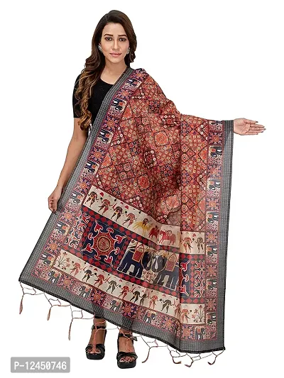 Authentic Digital Printed Chanderi Silk Dupatta For Women