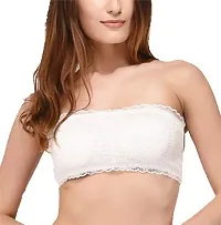 Shoppy Villa Women's Polyester Lightly Padded Non-Wired Bandeau Bra (Cross-Strap_White_Free Size)-thumb2