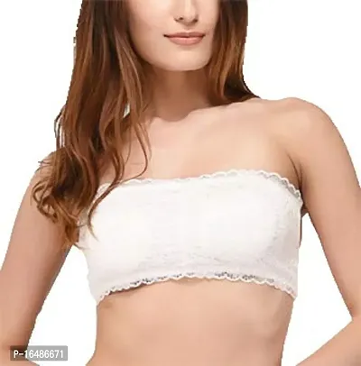 Shoppy Villa Women's Polyester Lightly Padded Non-Wired Bandeau Bra (Cross-Strap_White_Free Size)-thumb3