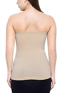 Shoppy Villa Women's/Girl's Strapless Stretchable Long Bandeau Tube Top Camisole Free Size (Beige (Pack of 3))-thumb3