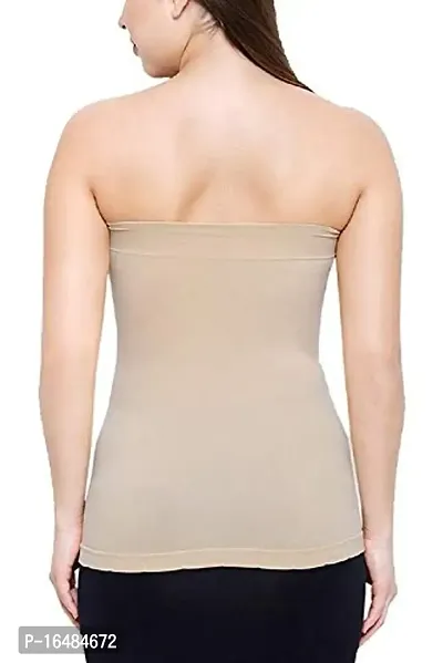 Shoppy Villa Women's/Girl's Strapless Stretchable Long Bandeau Tube Top Camisole Free Size (Beige (Pack of 3))-thumb4