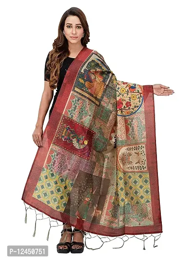 Authentic Digital Printed Chanderi Silk Dupatta For Women