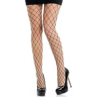 SHOPPY VILLA Women's Fishnet Pattern Sexy Pantyhose/Stockings, Black, Large-thumb1