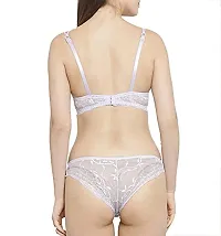 Shoppy Villa Women's Wedding Panty Bra Set Undergarments Set Lingerie  Honeymoon Push-Up Underbody Polyamide Set for Women (White-36)-thumb4