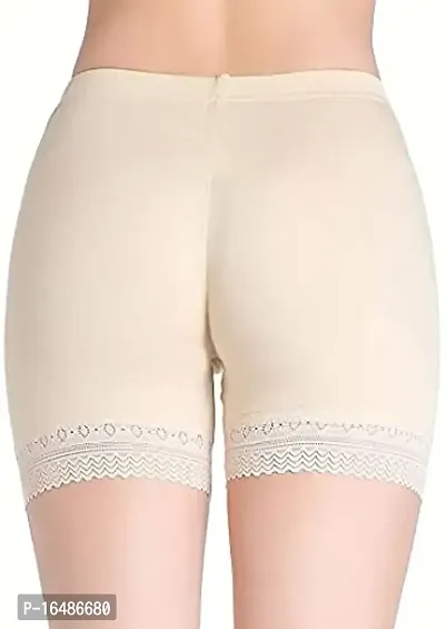 Shoppy Villa Women's/Girl's Safety Cycling Under Skirt Shorts Cotton Lycra Stretchable Lace Shorts-thumb4