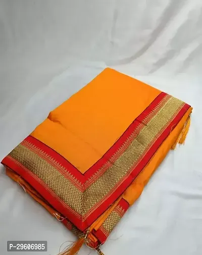 Stylish Cotton Mustard Zari Saree with Blouse Piece-thumb0