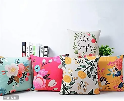 Fabric Knitting Digital Printed Cushion Cover Pack Of 5 Size (16*16) Inch