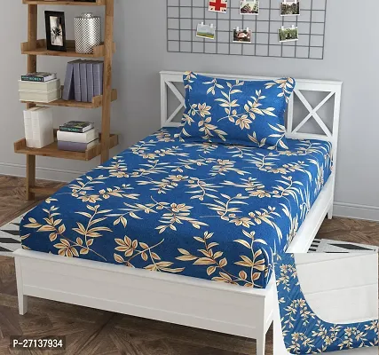 Classic Cotton Printed Single Bedsheet with Pillow Cover-thumb0
